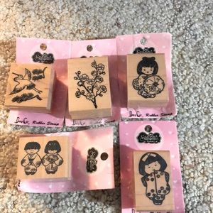 Five Hawaii made rubber stamps.